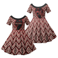 Custom Aotearoa Atua Tumatauenga Family Matching Off Shoulder Short Dress and Hawaiian Shirt God Of War Koru Patterns