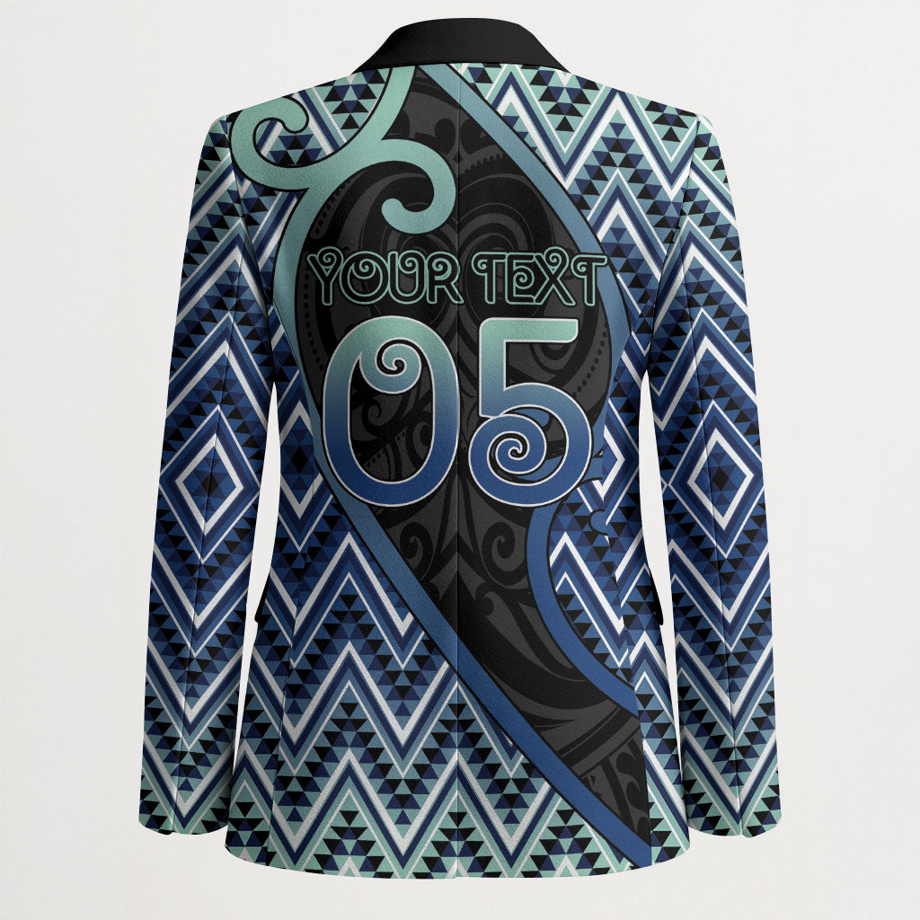 Custom Aotearoa Atua Tangaroa Blazer God Of Ocean Koru Patterns