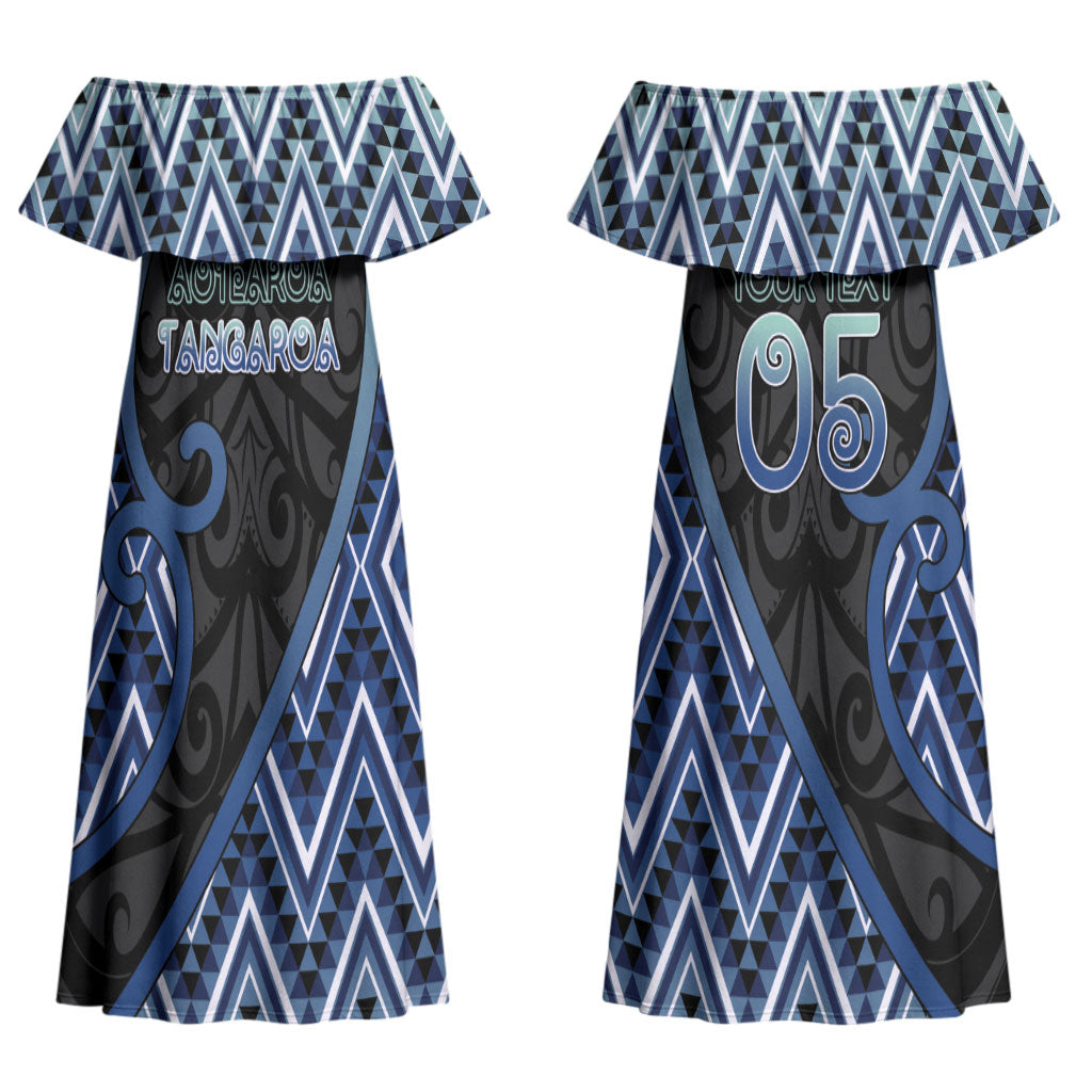Custom Aotearoa Atua Tangaroa Couples Matching Off Shoulder Maxi Dress and Hawaiian Shirt God Of Ocean Koru Patterns