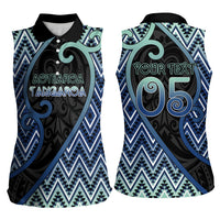 Custom Aotearoa Atua Tangaroa Women Sleeveless Polo Shirt God Of Ocean Koru Patterns