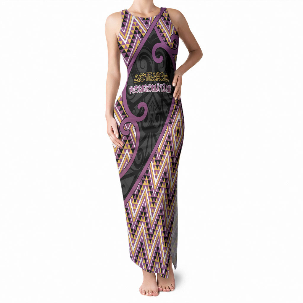 Custom Aotearoa Atua Rongomatane Tank Maxi Dress God Of Cultivated Foods Koru Patterns