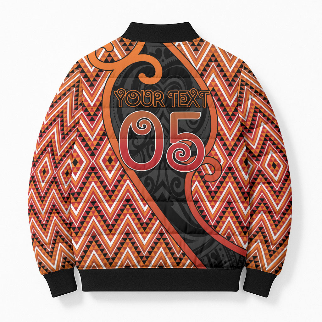 Custom Aotearoa Atua Ruaumoko Bomber Puffer Jacket God Of Volcanoes Koru Patterns