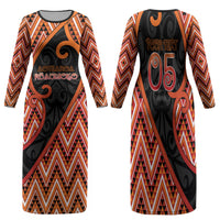 Custom Aotearoa Atua Ruaumoko Family Matching Long Sleeve Bodycon Dress and Hawaiian Shirt God Of Volcanoes Koru Patterns