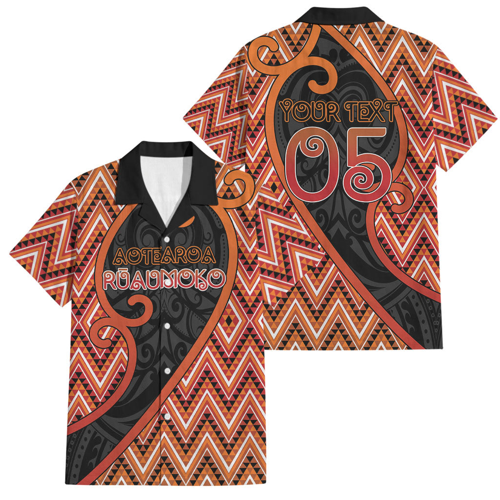 Custom Aotearoa Atua Ruaumoko Family Matching Off Shoulder Short Dress and Hawaiian Shirt God Of Volcanoes Koru Patterns