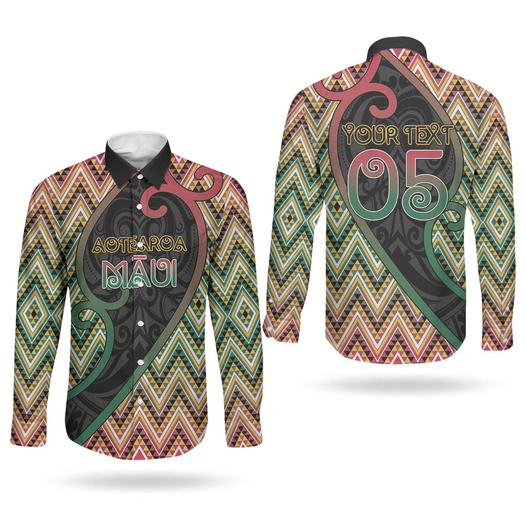 Custom Aotearoa Atua Maui Couples Matching Summer Maxi Dress and Long Sleeve Button Shirt Demigod Hero And Trickster Koru Patterns