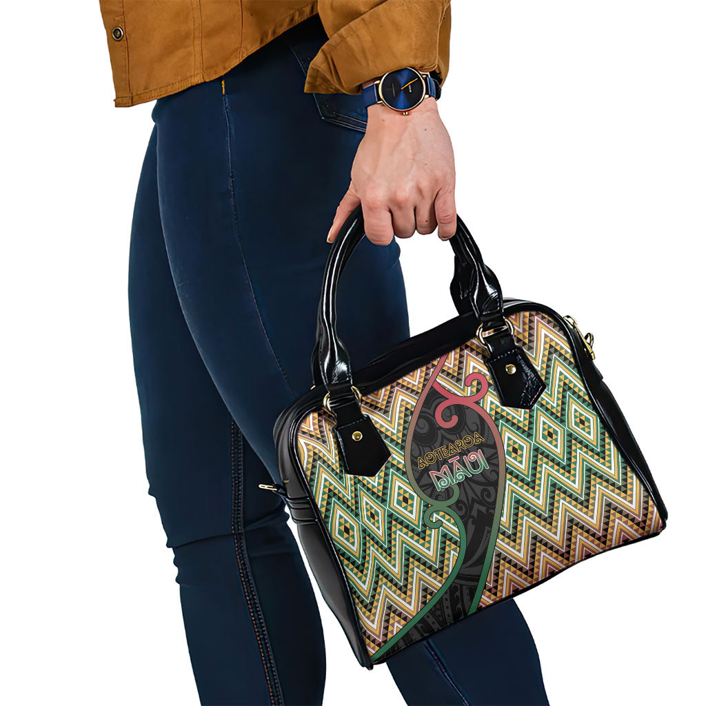 Aotearoa Atua Maui Shoulder Handbag Demigod Hero And Trickster Koru Patterns