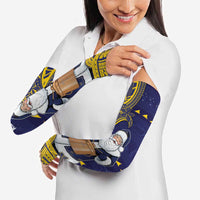 Tokelau Christmas Arm Sleeves Santa With Tuluma Xmas Tribal Waves - Polynesian Pride