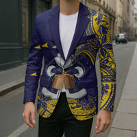 Tokelau Christmas Blazer Santa With Tuluma Xmas Tribal Waves - Polynesian Pride