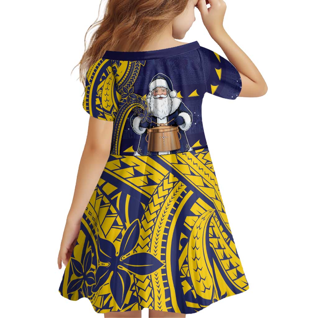 Tokelau Christmas Family Matching Puletasi and Hawaiian Shirt Santa With Tuluma Xmas Tribal Waves - Polynesian Pride