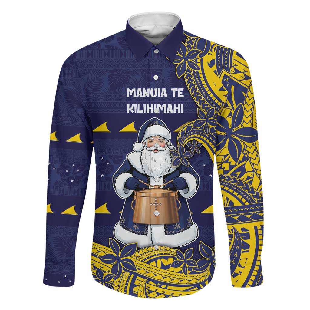 Tokelau Christmas Family Matching Puletasi and Hawaiian Shirt Santa With Tuluma Xmas Tribal Waves - Polynesian Pride