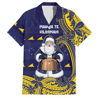 Tokelau Christmas Hawaiian Shirt Santa With Tuluma Xmas Tribal Waves - Polynesian Pride