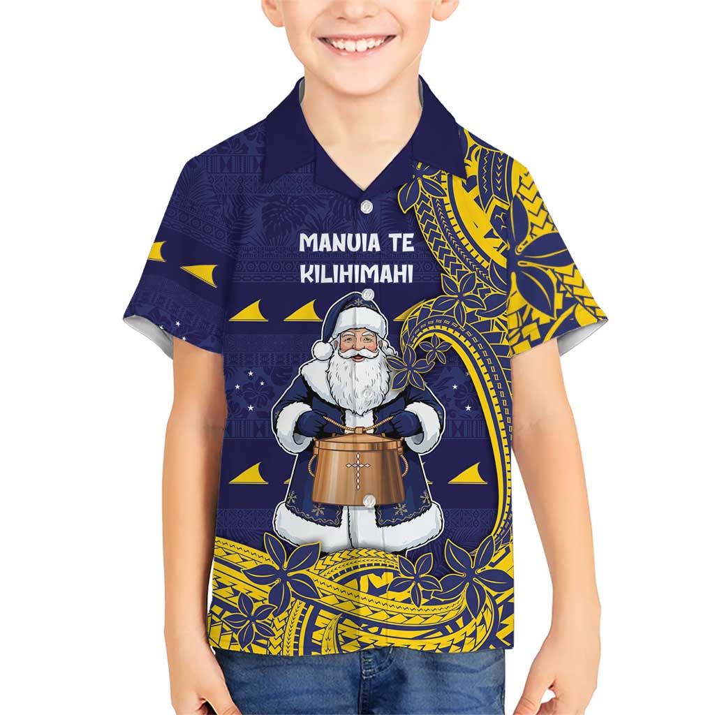 Tokelau Christmas Hawaiian Shirt Santa With Tuluma Xmas Tribal Waves - Polynesian Pride