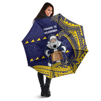 Tokelau Christmas Umbrella Santa With Tuluma Xmas Tribal Waves - Polynesian Pride