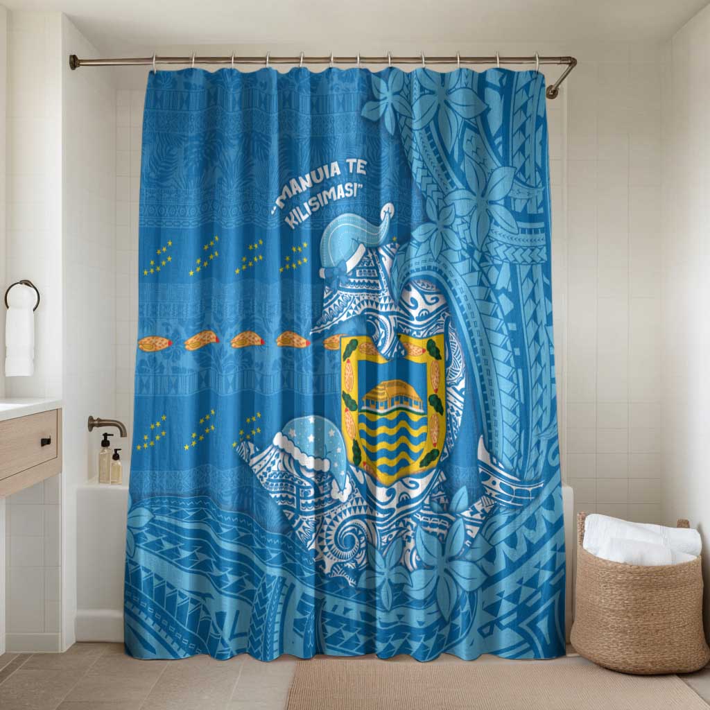 Tuvalu Christmas Bathroom Set Dolphins Santa Xmas Tribal Waves - Polynesian Pride