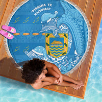 Tuvalu Christmas Beach Blanket Dolphins Santa Xmas Tribal Waves - Polynesian Pride