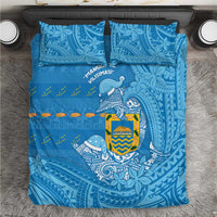 Tuvalu Christmas Bedding Set Dolphins Santa Xmas Tribal Waves - Polynesian Pride