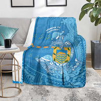 Tuvalu Christmas Blanket Dolphins Santa Xmas Tribal Waves - Polynesian Pride