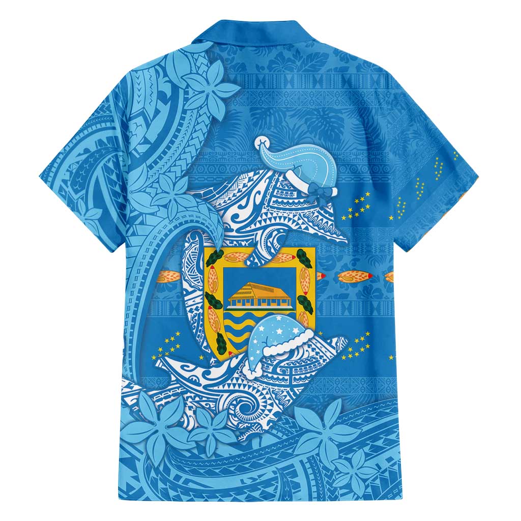 Tuvalu Christmas Family Matching Tank Maxi Dress and Hawaiian Shirt Dolphins Santa Xmas Tribal Waves - Polynesian Pride