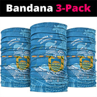 Tuvalu Christmas Neck Gaiter Dolphins Santa Xmas Tribal Waves - Polynesian Pride