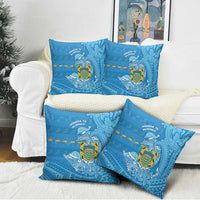 Tuvalu Christmas Pillow Cover Dolphins Santa Xmas Tribal Waves - Polynesian Pride