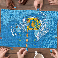 Tuvalu Christmas Puzzle Dolphins Santa Xmas Tribal Waves - Polynesian Pride