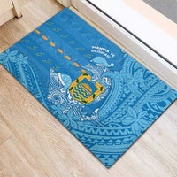 Tuvalu Christmas Rubber Doormat Dolphins Santa Xmas Tribal Waves - Polynesian Pride