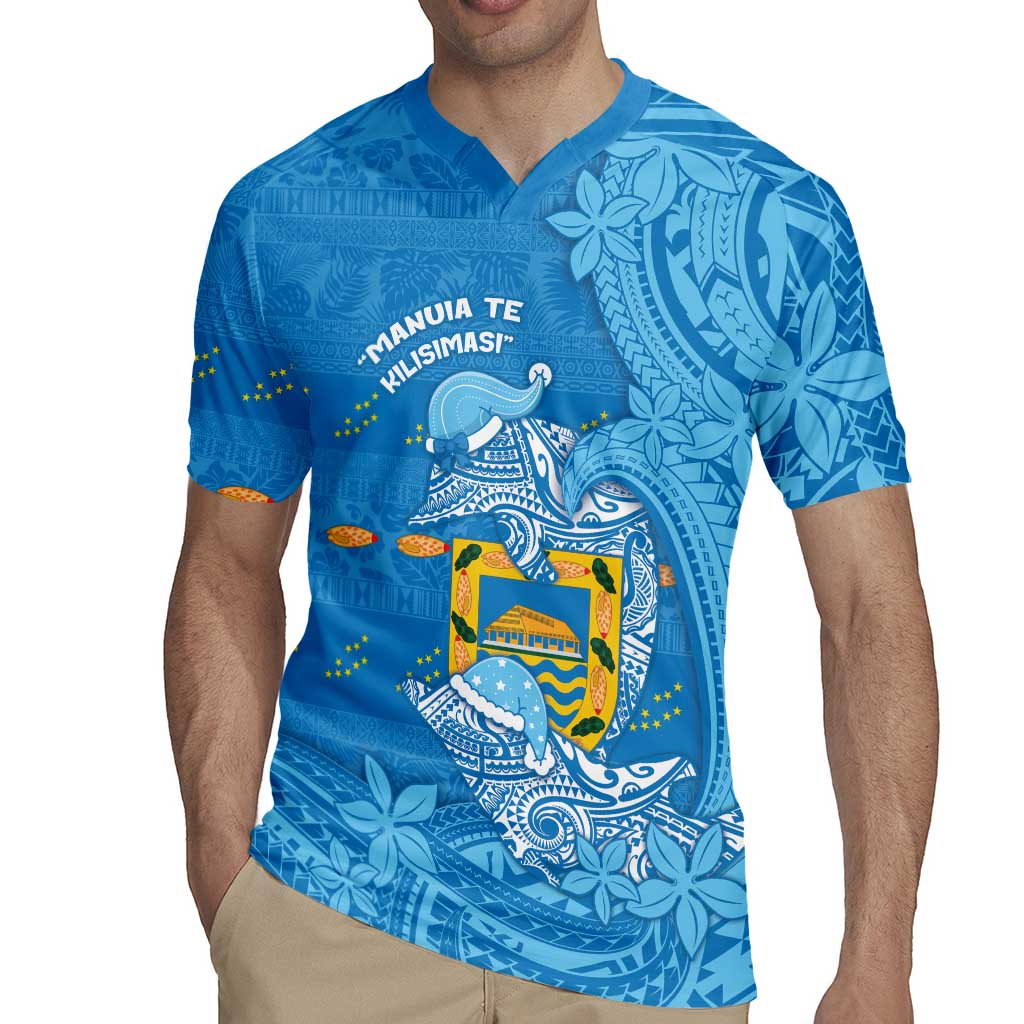 Tuvalu Christmas Rugby Jersey Dolphins Santa Xmas Tribal Waves - Polynesian Pride