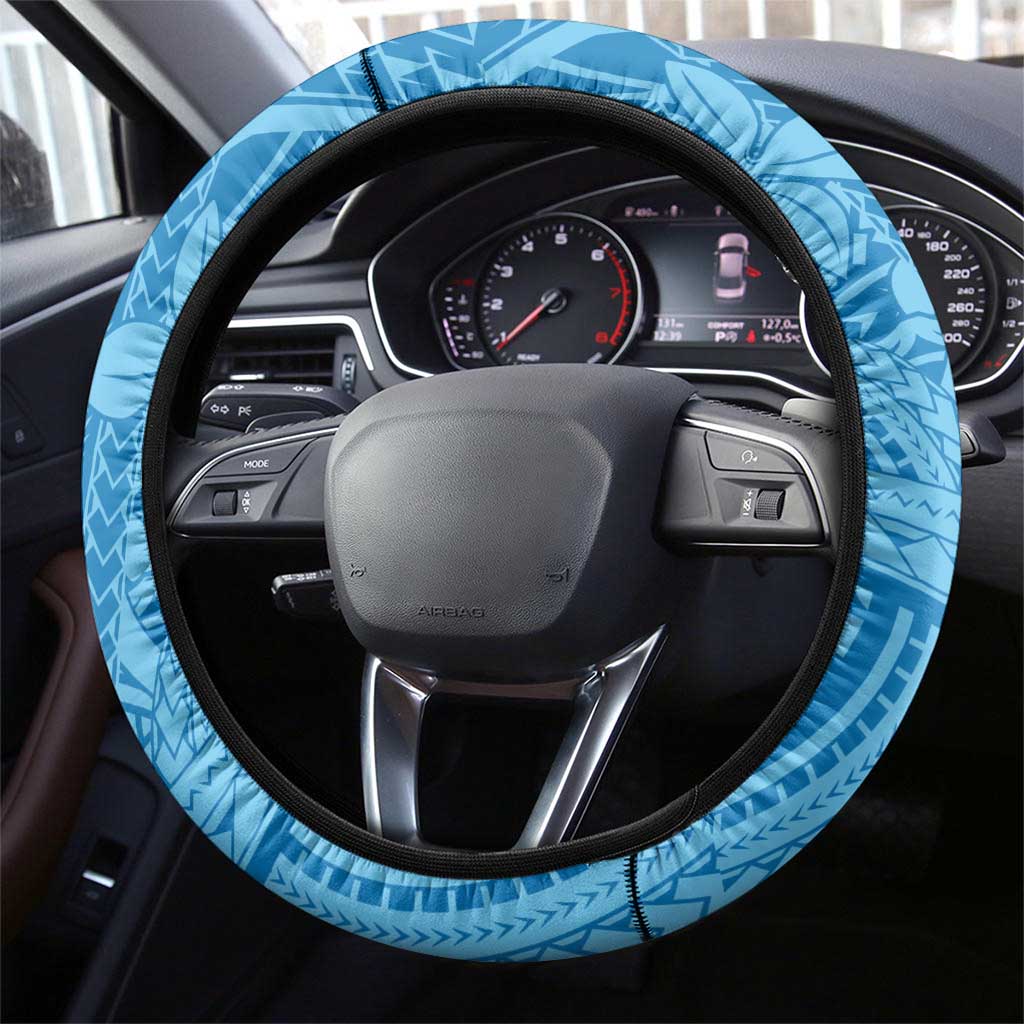 Tuvalu Christmas Steering Wheel Cover Dolphins Santa Xmas Tribal Waves - Polynesian Pride