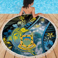 Tuvalu Beach Blanket Dolphin On The Waves DT05 - Polynesian Pride