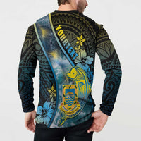 Personalised Tuvalu Button Sweatshirt Dolphin On The Waves DT05 - Polynesian Pride