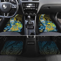 Tuvalu Car Mats Dolphin On The Waves DT05 Set 4pcs Blue - Polynesian Pride
