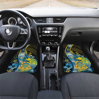 Tuvalu Car Mats Dolphin On The Waves DT05 Set 2pcs - Front Blue - Polynesian Pride