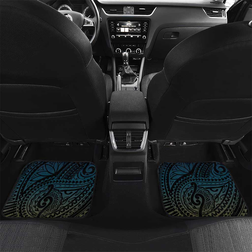 Tuvalu Car Mats Dolphin On The Waves DT05 Set 2pcs - Back Blue - Polynesian Pride