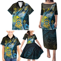 Personalised Tuvalu Family Matching Puletasi and Hawaiian Shirt Dolphin On The Waves DT05 - Polynesian Pride