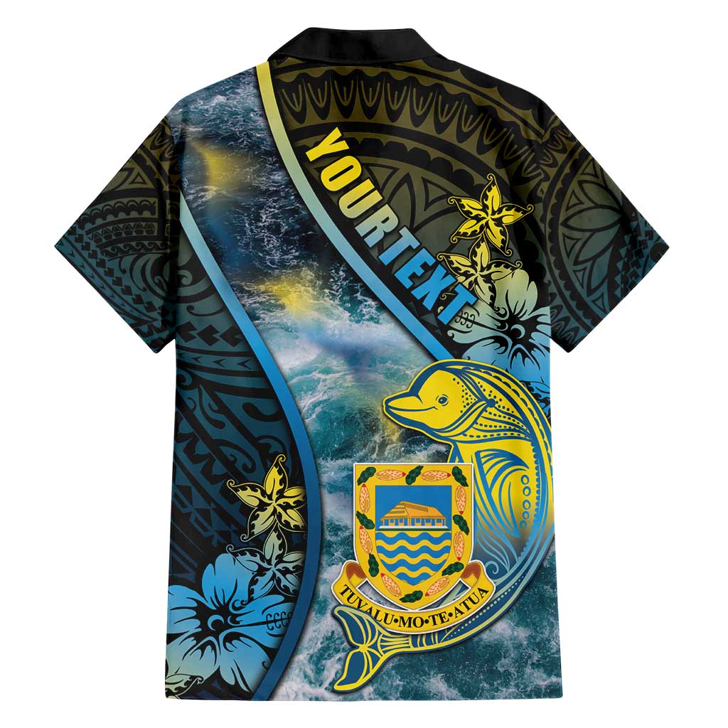 Personalised Tuvalu Hawaiian Shirt Dolphin On The Waves