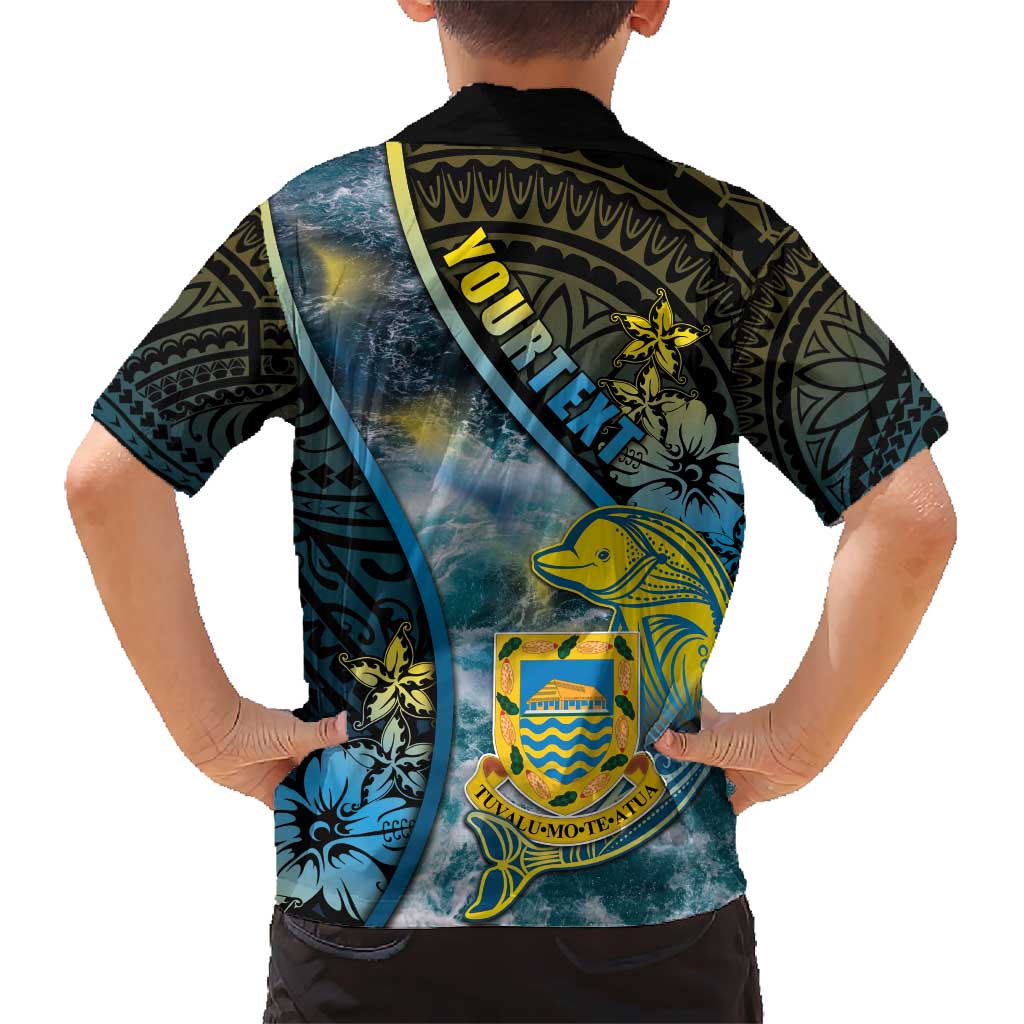 Personalised Tuvalu Hawaiian Shirt Dolphin On The Waves
