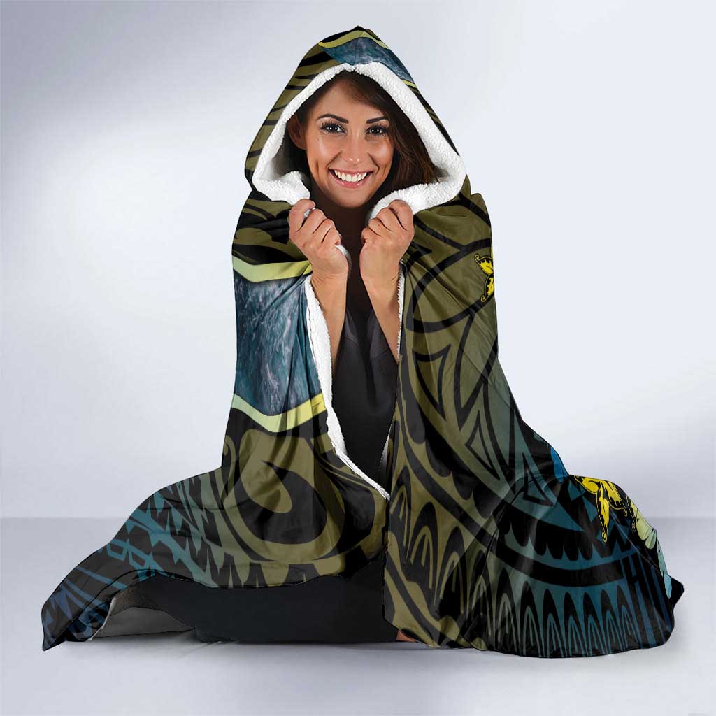 Tuvalu Hooded Blanket Dolphin On The Waves DT05 - Polynesian Pride