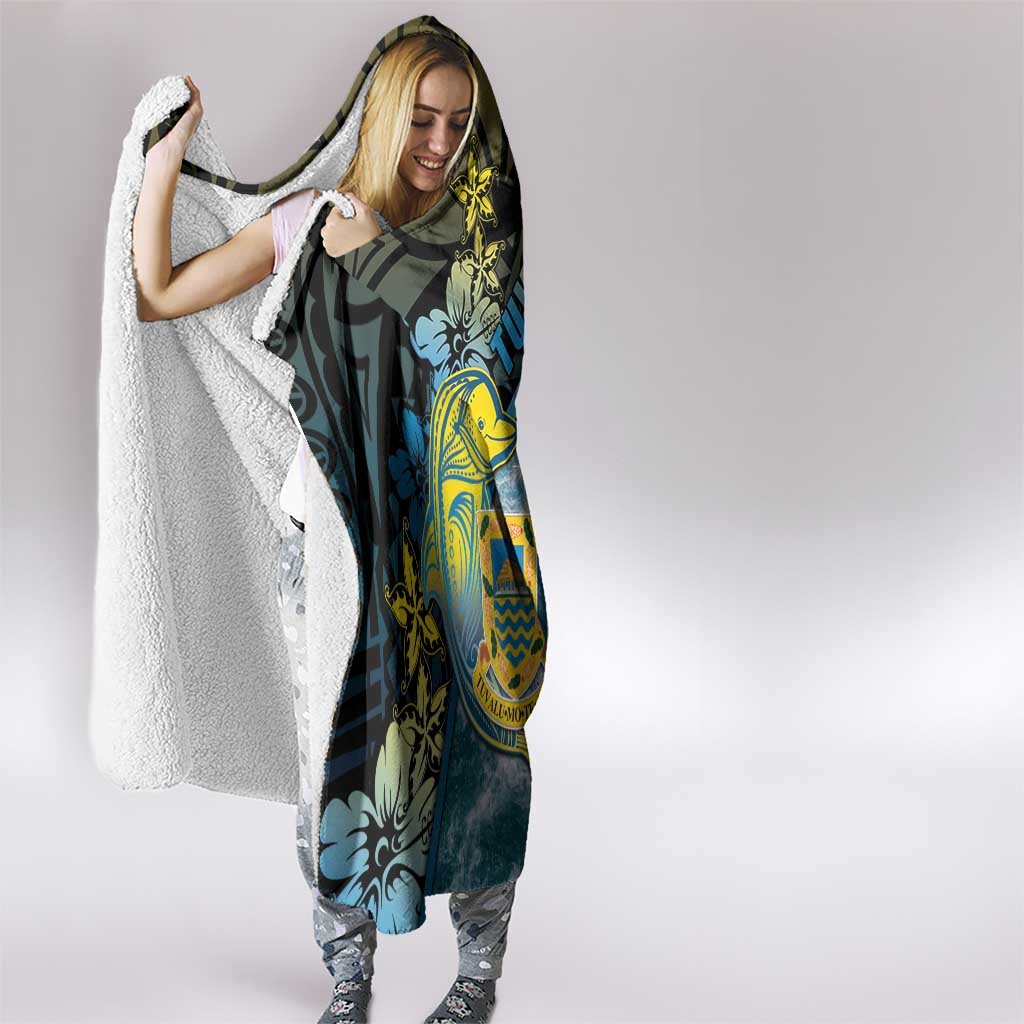 Tuvalu Hooded Blanket Dolphin On The Waves DT05 - Polynesian Pride