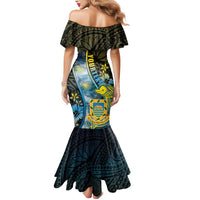 Personalised Tuvalu Mermaid Dress Dolphin On The Waves