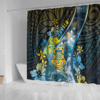 Tuvalu Shower Curtain Dolphin On The Waves