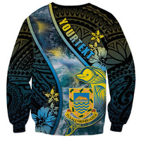 Personalised Tuvalu Sweatshirt Dolphin On The Waves DT05 - Polynesian Pride
