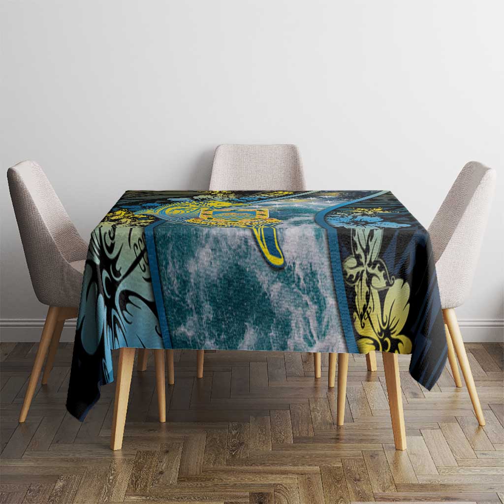 Tuvalu Tablecloth Dolphin On The Waves DT05 - Polynesian Pride
