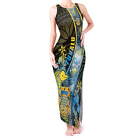 Personalised Tuvalu Tank Maxi Dress Dolphin On The Waves
