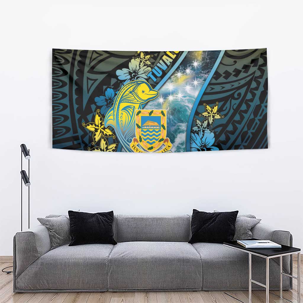 Tuvalu Tapestry Dolphin On The Waves