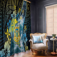 Tuvalu Window Curtain Dolphin On The Waves DT05 - Polynesian Pride
