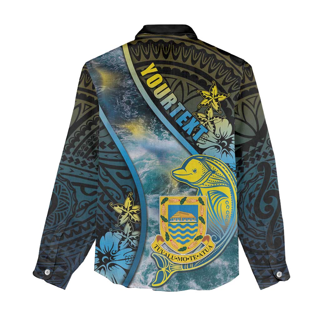 Personalised Tuvalu Women Casual Shirt Dolphin On The Waves