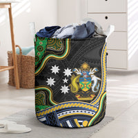 South Sea Islanders And Solomon Islands Laundry Basket Solomons Coat Of Arms And Southern Cross DT05 Black - Polynesian Pride