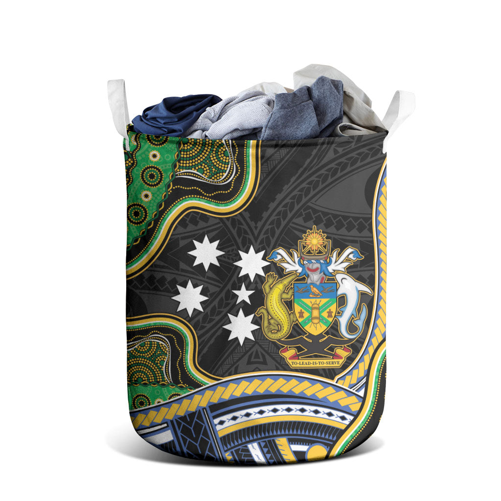 South Sea Islanders And Solomon Islands Laundry Basket Solomons Coat Of Arms And Southern Cross DT05 - Polynesian Pride