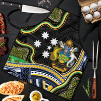 South Sea Islanders And Solomon Islands Apron Solomons Coat Of Arms And Southern Cross DT05 Black - Polynesian Pride