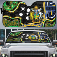 South Sea Islanders And Solomon Islands Auto Sun Shade Solomons Coat Of Arms And Southern Cross DT05 Black - Polynesian Pride